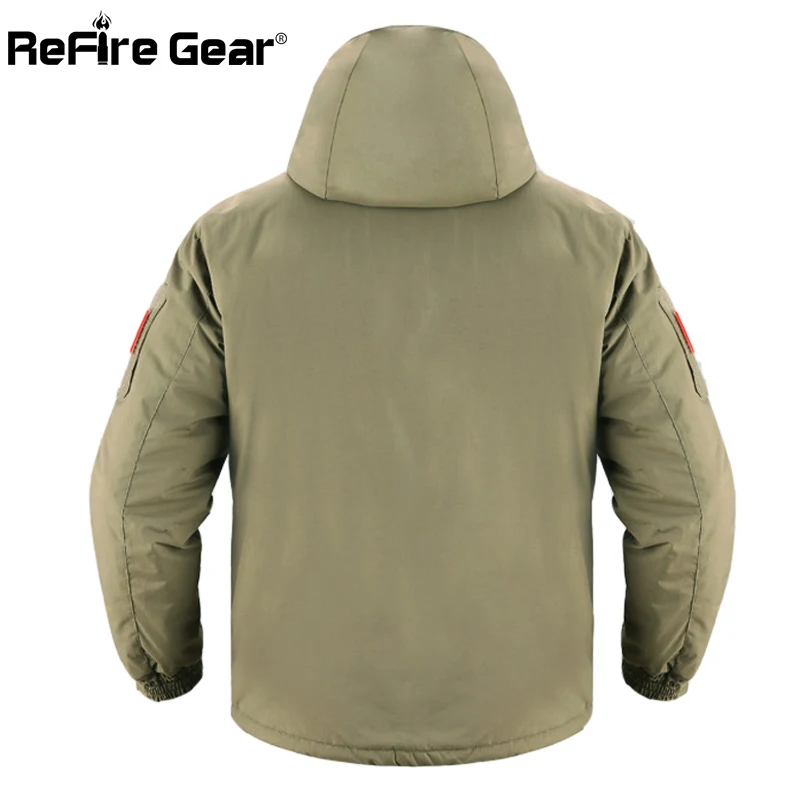 Refire gear тактическая теплая пуховая хлопковая стеганая военная куртка мужская зимняя водонепроницаемая армейская куртка супер тепловая портативная парка пальто