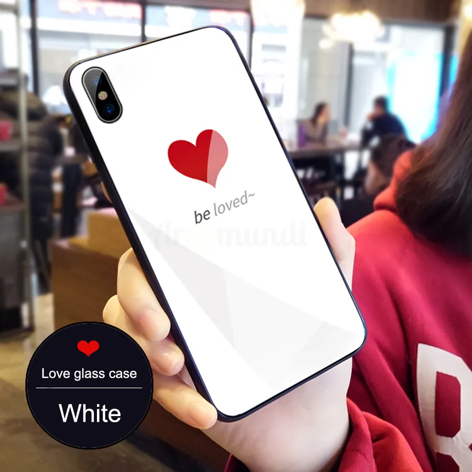 Противоударный чехол ANXM Be Love из закаленного стекла для iphone X 6 6s 6plus 7 7 Plus, глянцевая жесткая задняя крышка для iphone 8 8plus