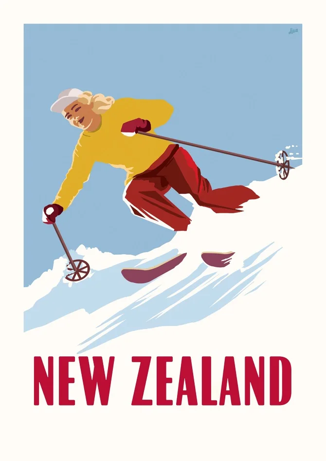 Новая Зеландия NZ для спорта в высоких местах катания на лыжах путешествия