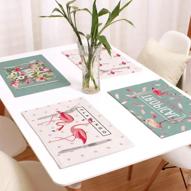 2/4/6 штук комплект белья тропических животных узор placemat Главная декоративный
