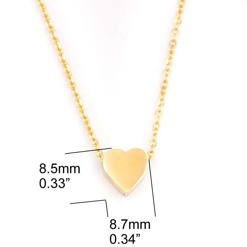 Сердце колье цепь женщины Ожерелья для мужчин Золотой нержавеющей стали