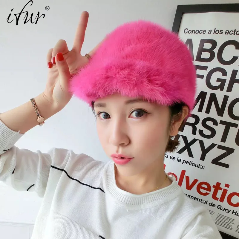 Для женщин натуральная развивающий коврик для ползания норки мех фуражке шапка