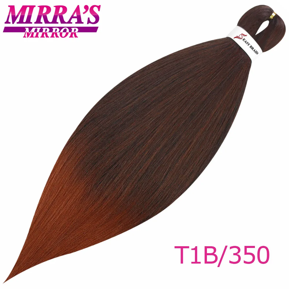 T1B/350 Mirra's Mirror's Mirra's Mirror, косички для волос, Омбре, предварительно растягивающиеся плетеные волосы, синтетические волосы кроше для наращивания 2" 26" EZ Professional - Цвет: T1B/350
