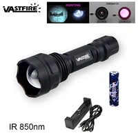 5w ir 850nm night vision gun light infrared radiation zoomable tactical hunting scope flashlight usb rechargeable weapon lamp