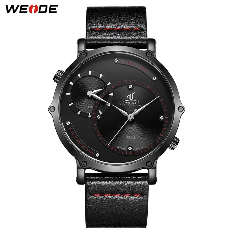 UV1801-3C WEIDE Лидирующий бренд, военные часы с синим циферблатом, кожаный ремешок, браслет, мужские спортивные кварцевые часы, мужские часы с Т-образным ремешком, часы с календарем, Прямая поставка - Цвет: UV1801-3C