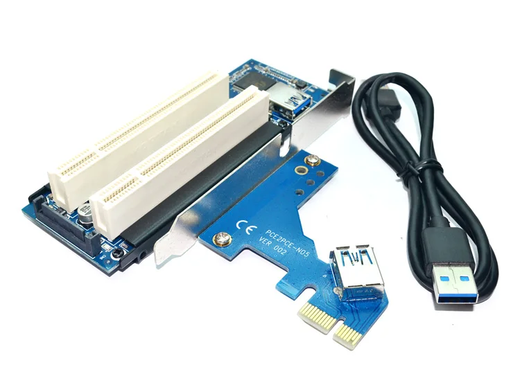 Плата расширения Pci E для настольного ПК с двумя слотами PCI USB 3 0 к адаптер карта Add
