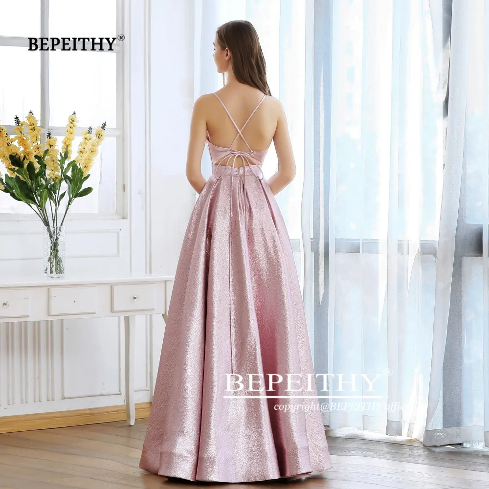 BEPEITHY крыльями розовые блестящие длинное вечернее платье вечерние элегантные
