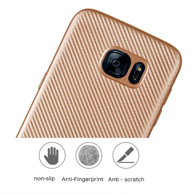 Carbon Fiber Skin Back Cover Slim Soft ventilation Case Fundas For Samsung Galaxy S7 Edge Capa | Мобильные телефоны и
