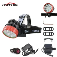 panyue led headlamp 8000lm powerful head front light for bike 2 in 1 function 8t6 3 mode rechargeable head torch flashlight set