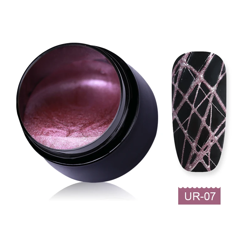7 UR SUGAR Spider Nail Gel Web Painting Wire Drawing Gel Polish Varnish UV Gel Elastic Line Creative DIY Soak Off Gel For Nail Art - Цвет: 7