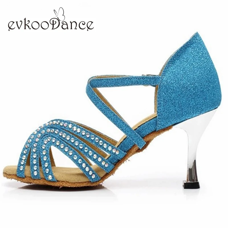 Профессиональные блестящие туфли Evkoodance на металлическом каблуке 8 5 см