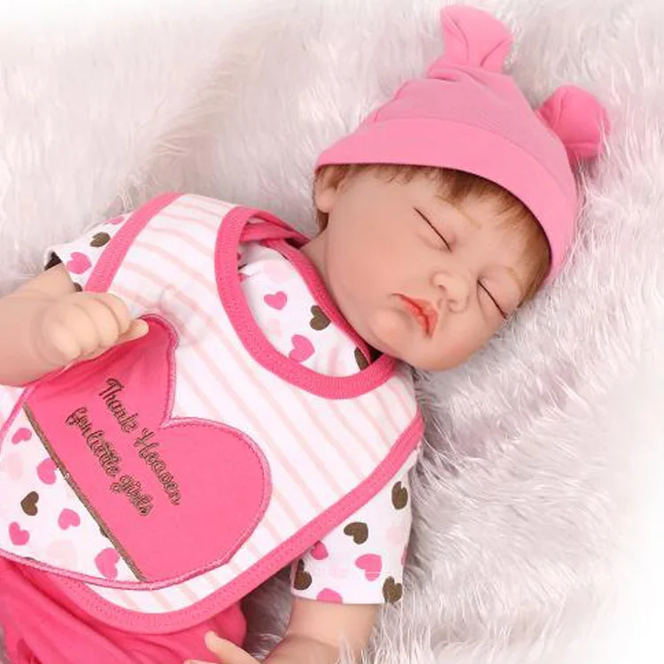

Fake baby sleeping reborn dolls gift 22inch soft silicone dolls reborn real bebe alive boneca reborn oyuncak bebek