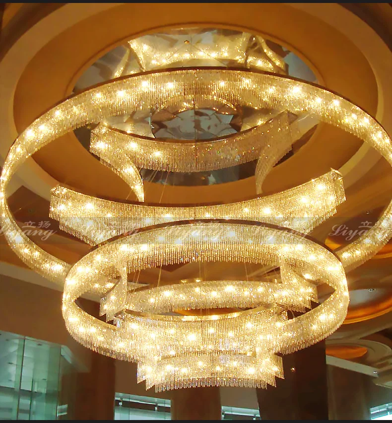 Customized large-scale shaped crystal lamp hotel lobby chandelier clubhouse hall sales department building sand table | Лампы и