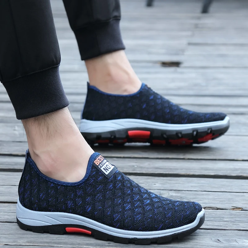 AODLEE Air Mesh Sneakers Casual Shoes Men Loafers Slip on Light Fashion Mens for Trainers mocassin | Обувь