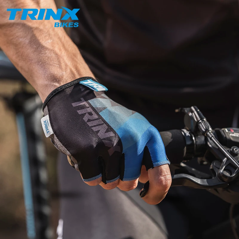 Перчатки для велоспорта TRINX с открытыми пальцами противоскользящие MTB дорожные