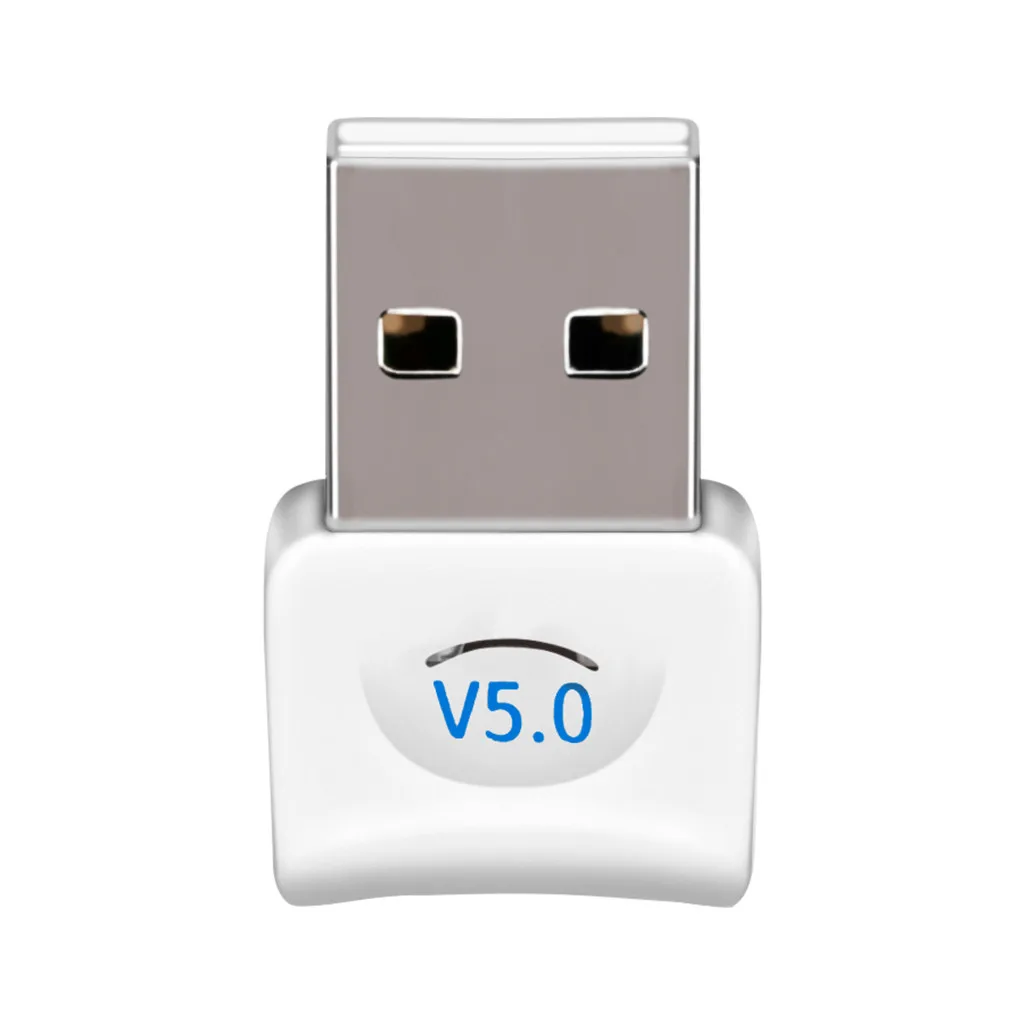 Белый USB Bluetooth Dongle Adapter 5.0 for PC Computer Speaker Wireless Mouse Bluetooth Music Audio Receiver Transmitter aptx - Цвет: Белый
