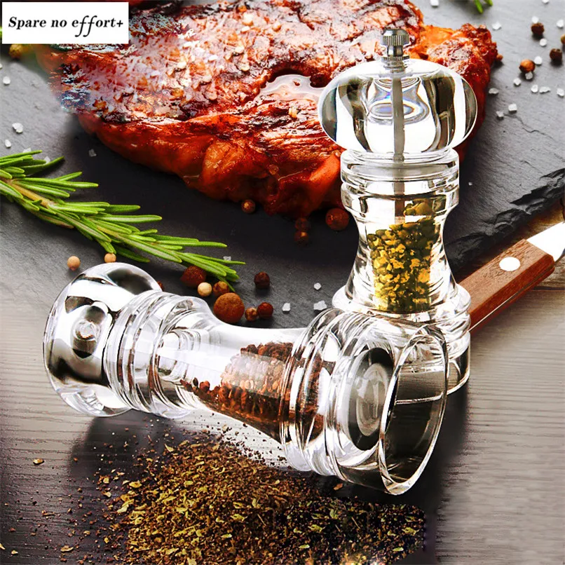 Прозрачная мельница для перца акриловая специй солодовый сахар мельницы приправ