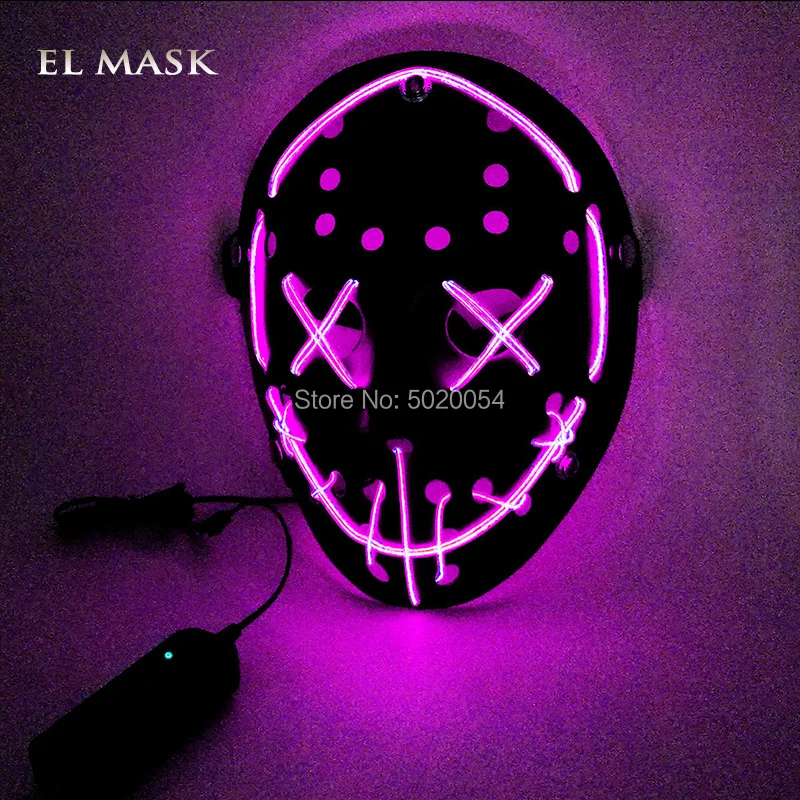 Design-B Pink Аниме Expro декоративная светодиодная светящаяся маска черная пантера Косплей EL маска для светящиеся вечерние на Хэллоуин день рождения - Цвет: Design-B Pink