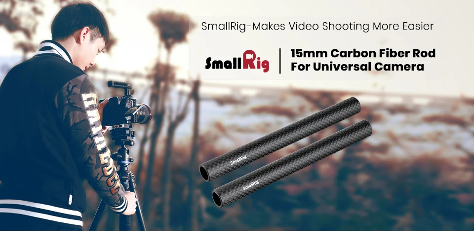 SmallRig 15 мм карбоновый стержень-6 ''длиной для 15 мм системы поддержки стержней(не резьба) Упаковка из пары-1872