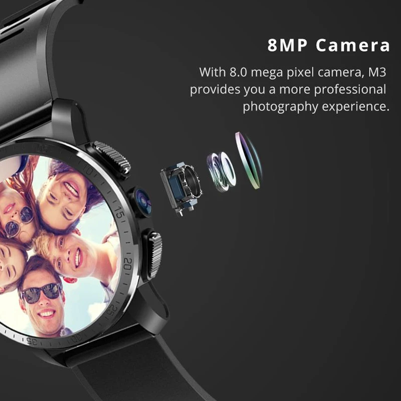 Makibes M3 4G Smartwatch телефон Android 7 1 MTK6739 NRF52840 двухчиповый 2 Гб ОЗУ 16 ПЗУ 39 дюймов экран gps 8