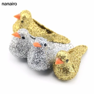 Новые 4 шт. золотые и серебряные Искусственные Пены птицы украшения для свадебной рождественской елки DIY аксессуары для рукоделия гирлянды Скрапбукинг