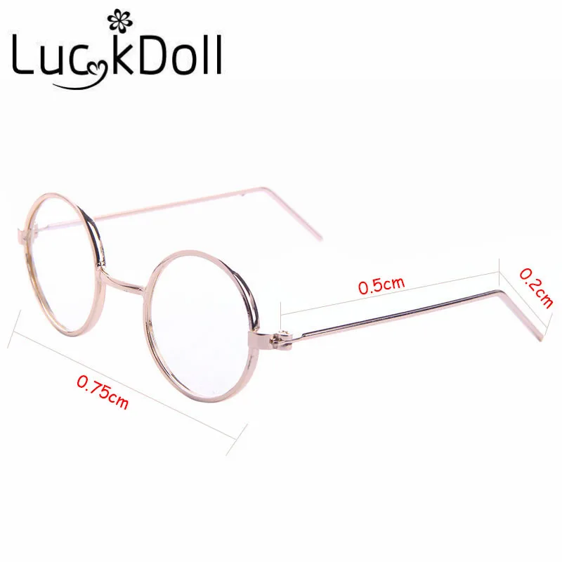 Luckdoll однотонные металлические круглые очки для 43 см кукла или 18 дюймов