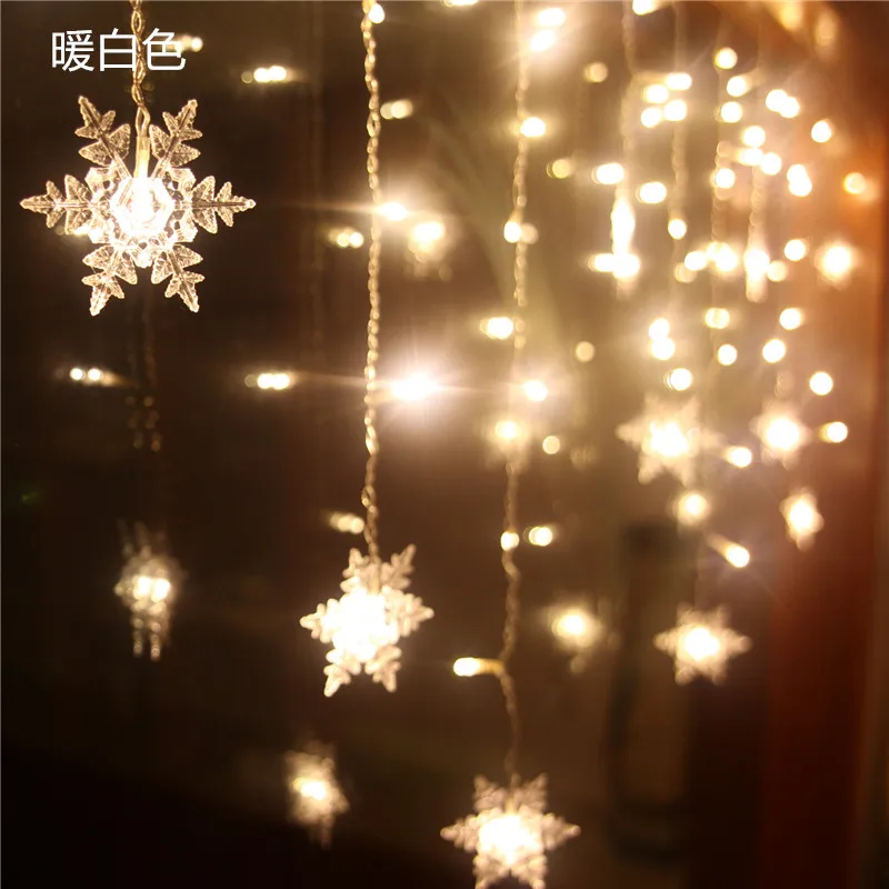 

220V String lights Christmas outdoor decoration Drop 3.5m 96leds snow string led lights Garden Party