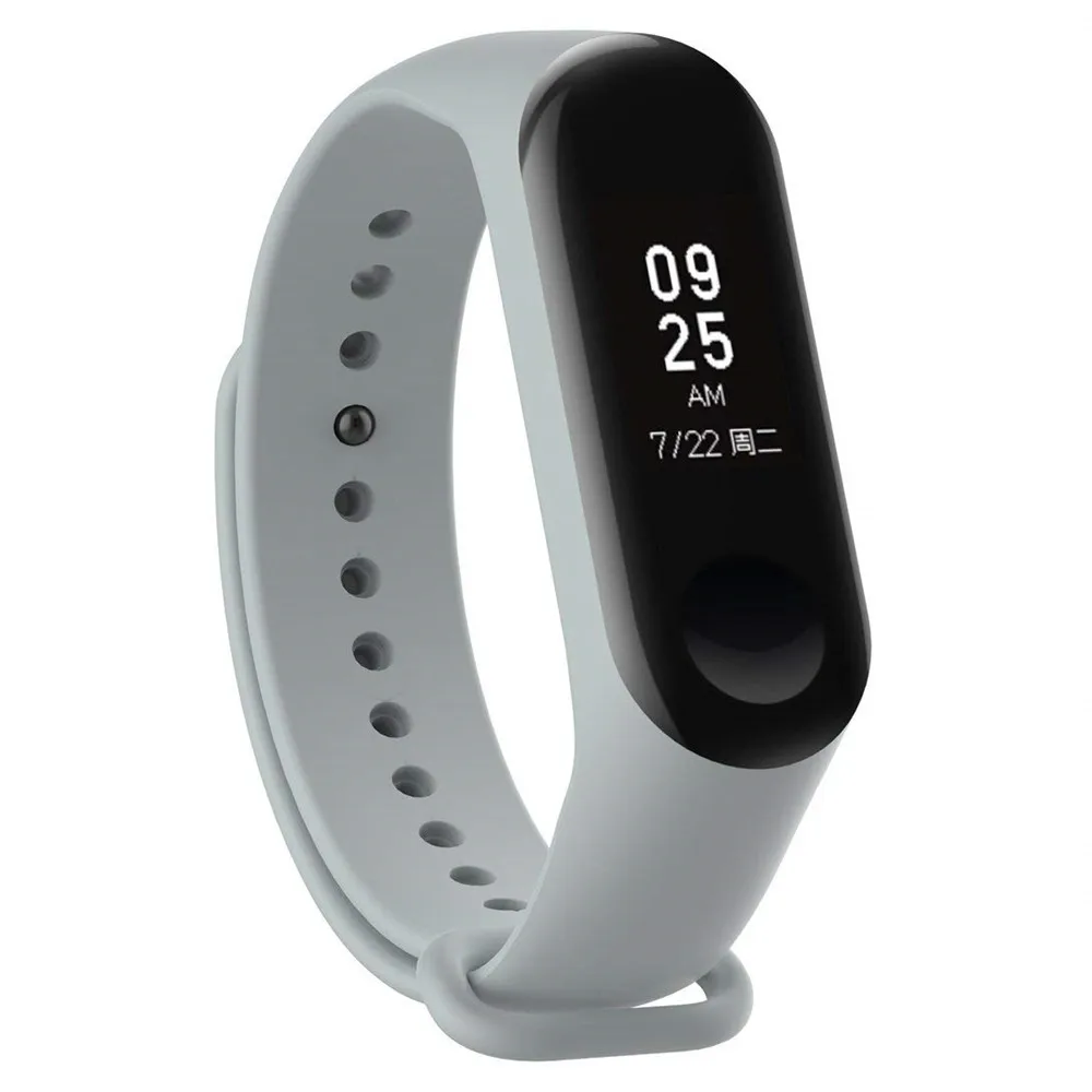 Gray Xiaomi mi Band 4 силиконовые умные часы ремешок с анти-потери кольцо 2 шт Мягкий протектор экрана для mi band 4 - Цвет: Gray