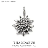 pendant edelweiss 2019 winter brand new pure 925 sterling silver jewelry europe style bijoux accessories gift for men woman