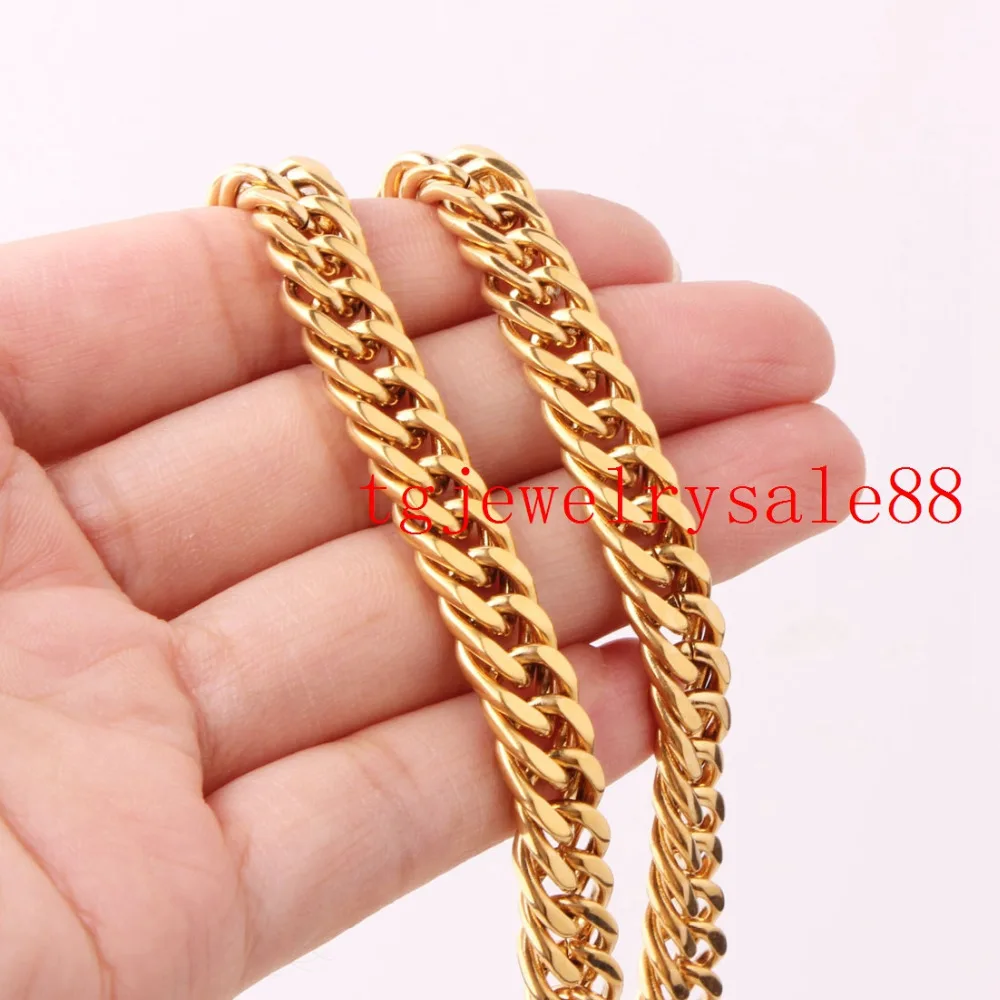 Цепочка мужская из нержавеющей стали с кубинским панцирным плетением шириной 8