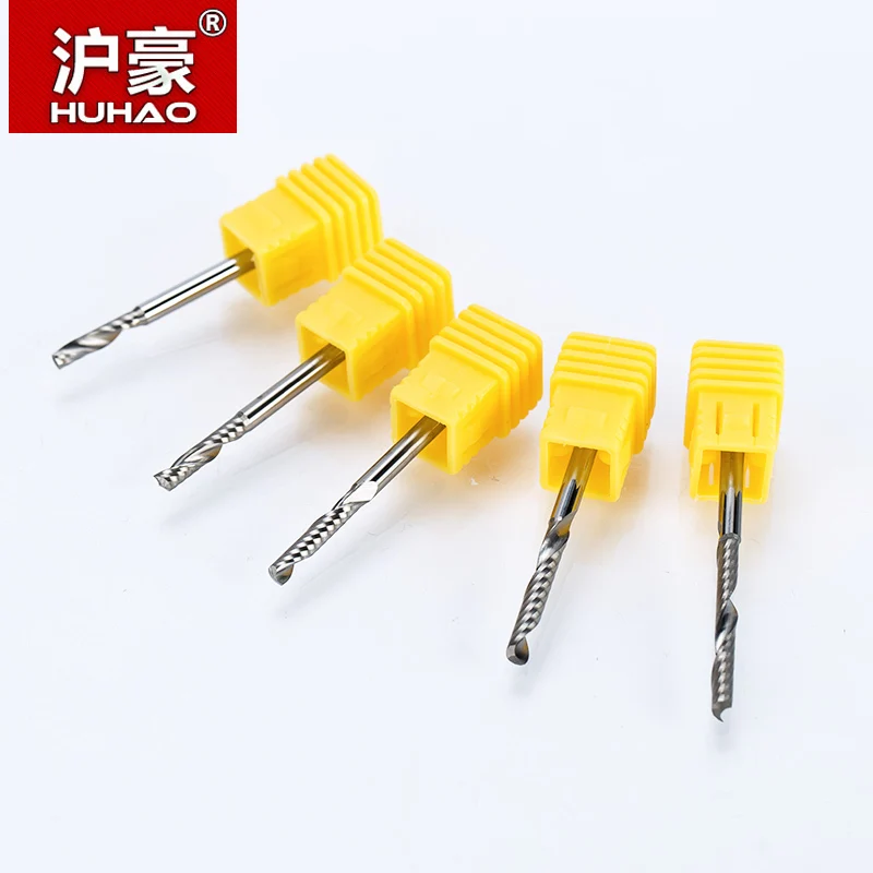 HUHAO 10 шт./лот хвостовик 3 175 мм Фреза Одиночная фреза спиральная CNC для МДФ карбида