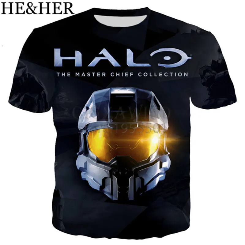 Новый модный стиль футболка для мужчин/женщин популярные halo wars игры футболки с 3D