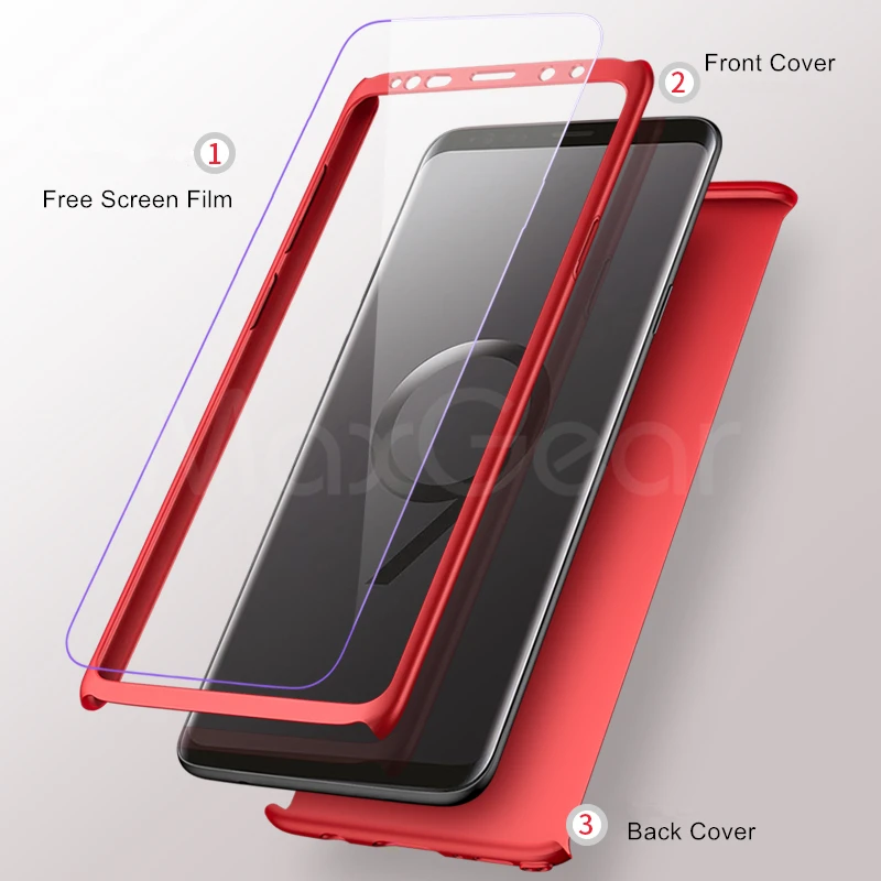 MaxGear 360 Полный чехол противоударный для телефона Samsung S20 Ultra S9 S8 Plus защитный S6 S7 Edge