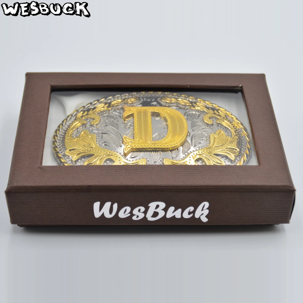 WesBuck брендовая розничная продажа новый стиль западные мужские золотые буквы D
