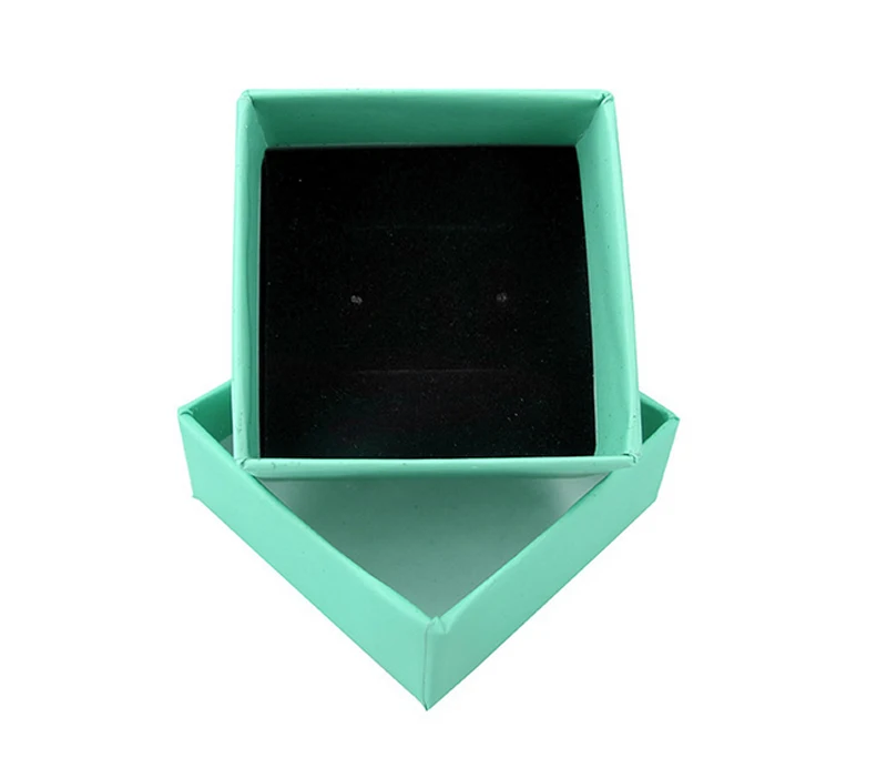 2017 Новая коробка из 10 штук размером 5x5x3 см из модного крафт-бумаги зеленого цвета для сережек/кольца/браслета/ожерелья ювелирных изделий A2.