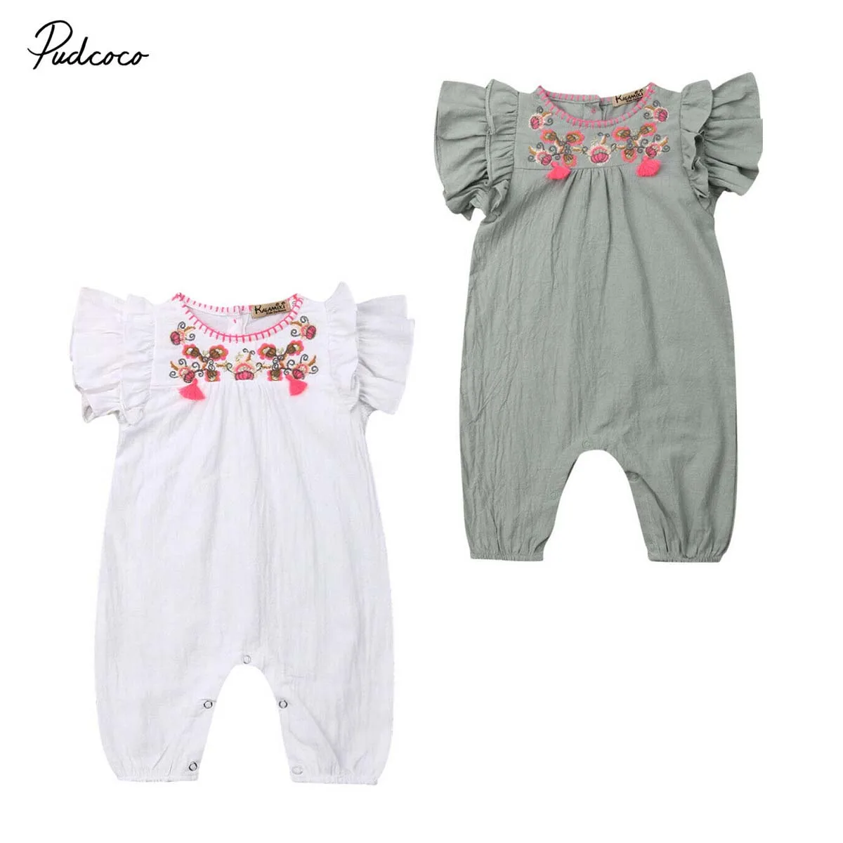 2019 брендовый Летний комбинезон для новорожденных девочек милый с коротким