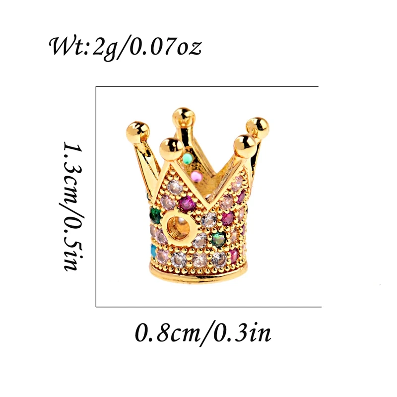 Подвески распорка красочные CZ Корона медные бусины для изготовления украшений