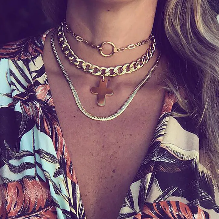 Bls-miracle Fashion Multi layer Shell Necklaces& Pendants For Women Trendy Charm Gold Chain Choker Necklace Ladies Jewelry - Окраска металла: NE-0175-6