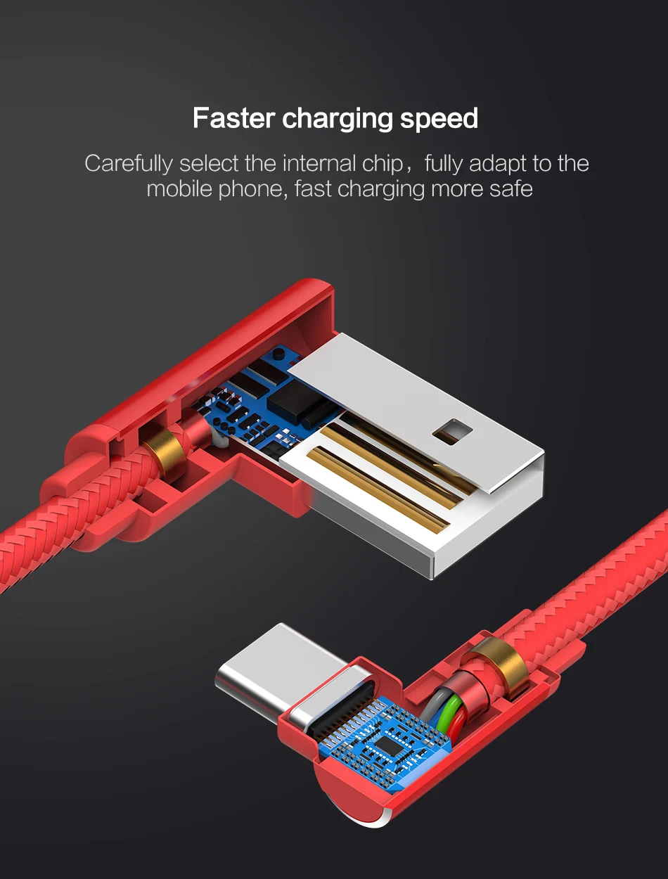 SmartDevil Быстрая зарядка кабель для samsung S10 S9 usb type C Android телефон Универсальный 90 градусов шнур данных для huawei нейлоновый кабель