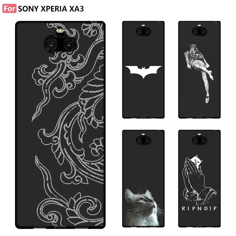 JURCHEN Phone Case For Sony Xperia XA3 Cartoon Colored Drawing Painted Micro Forsted Soft Silicone |