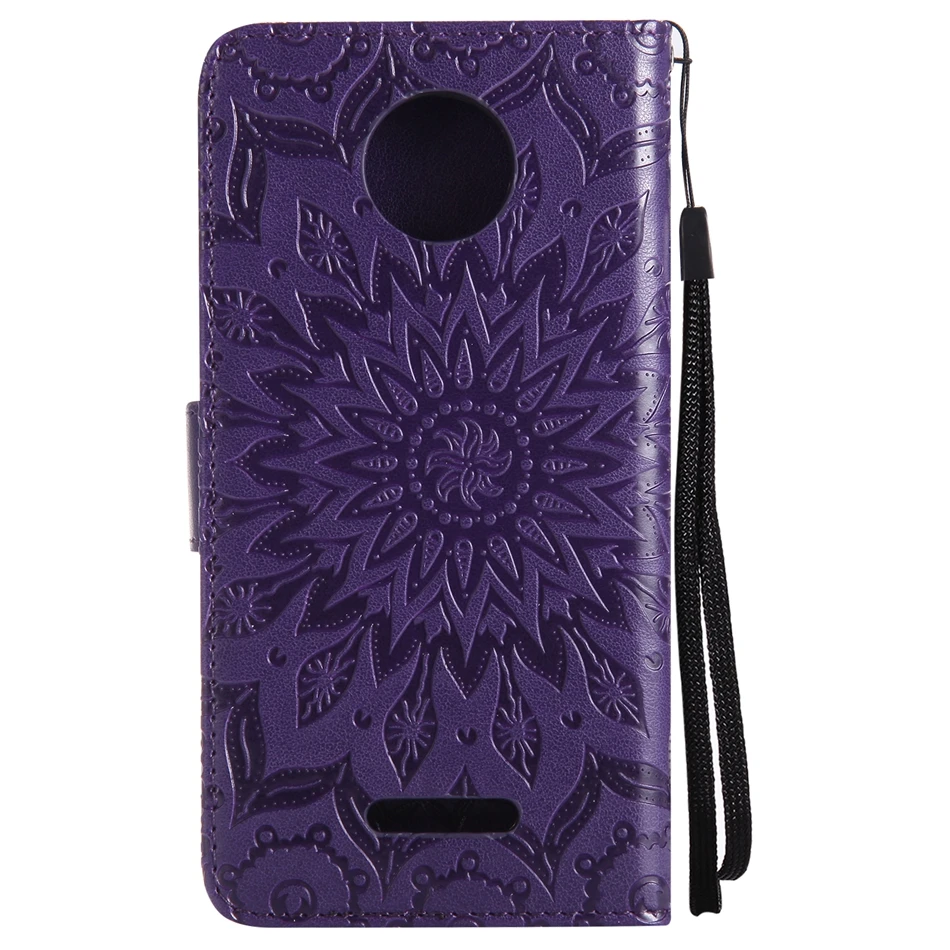 Back Cover for Motorola moto C Plus Coque luxury Leather Emboss flower Flip Wallet phone shell Moto XT1723 XT1724 5.0&quot case | Мобильные