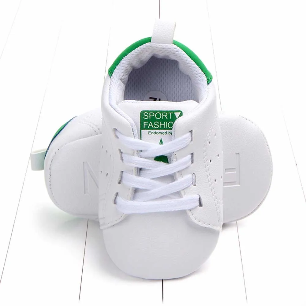 

LONSANT Infant Baby girls Crib Shoes Solid Lace-Up Shoes Star Letter Print Anti-slip Newborn Baby Soft Sole Casual Shoes