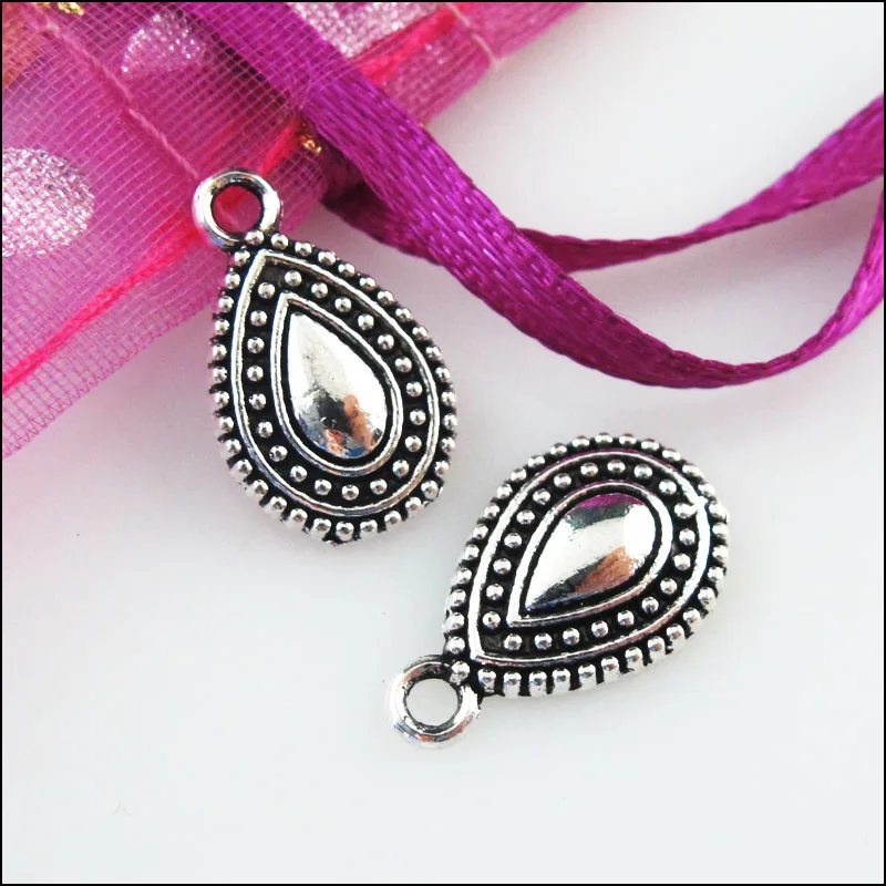 Мода 30 шт. Тибетский серебристый цвет Каплевидная форма в виде капли воды амулеты