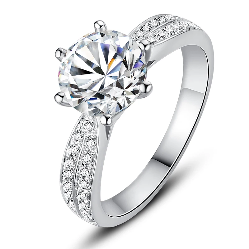 ULEX серебряное кольцо 1-4ct геометрическое 925 пробы Серебряное блестящее