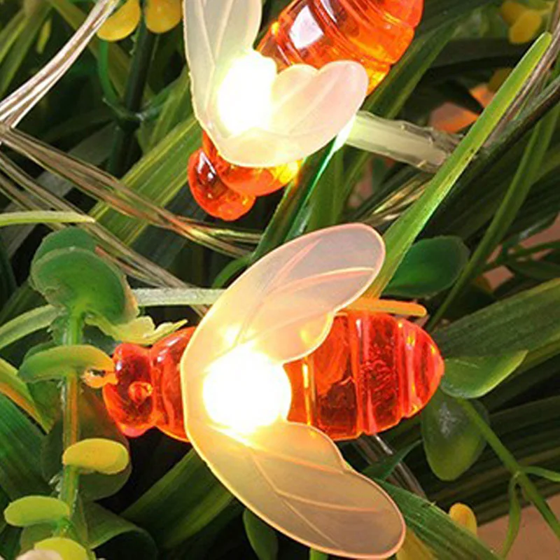 3M 20LED 5M 30LED Bees String Lights Christmas Fairy Garlands Outdoor Battery Flash For Holiday Xmas Party Garden Decor | Лампы и