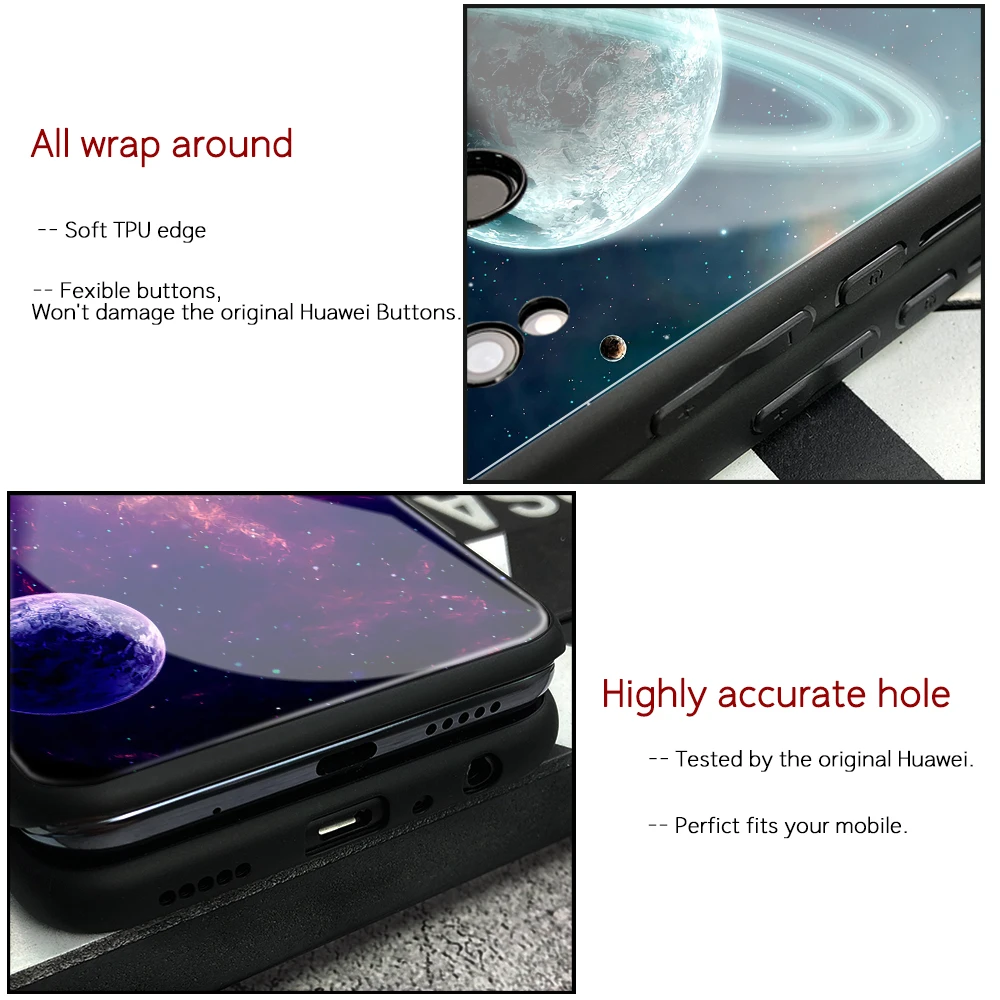 Для Huawei Mate 20 Pro Чехол Galaxy Space стеклянный чехол для 10 P10 P20 P30 Honor Play Nova 3e Note | Мобильные
