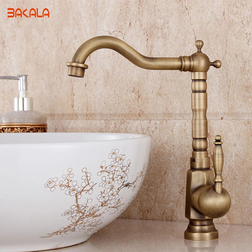 

Antique mixer tap kitchen faucet copper hot and cold fashion bathroom faucet basin rotating faucets GZ-8105