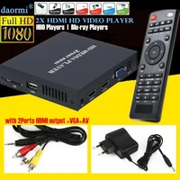 mini full hd 1080p usb external hdd player host support mkv avi u disk sd mmc 2xhdmi media video player ir remote blu ray player