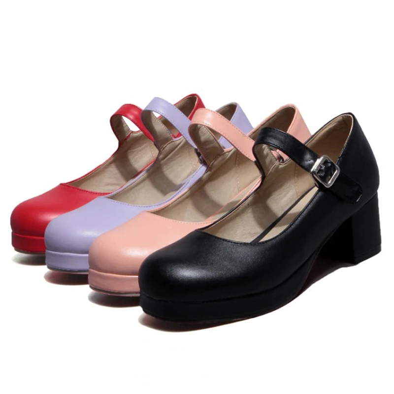 Новинка 2017 года милые женские туфли лодочки в стиле Мэри Джейн цвет черный