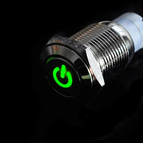 2 шт./лот 16 мм 12 В Авто зеленый светодиодный металлический переключатель